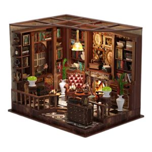 Left Bank Study DIY Miniature Dollhouse_1