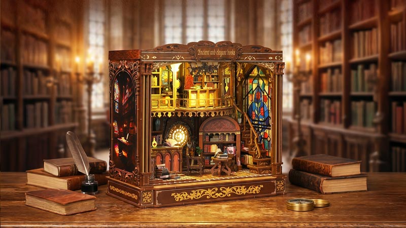 Ancient And Elegant Books Book Nook Miniature Dollhouse_Description_2