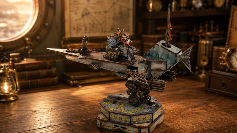 Mechanical Warship 3D Wooden Puzzle_Description_1