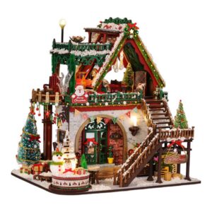 Snowy Christmas Lodge DIY Miniature Dollhouse_1