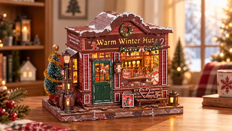 Warm Winter Hut DIY Miniature Dollhouse_Description_1